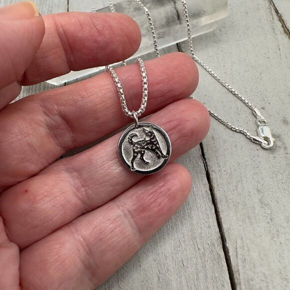 Chinese Zodiac Dog Pendant Necklace Sterling Silver - Picture 6 of 7